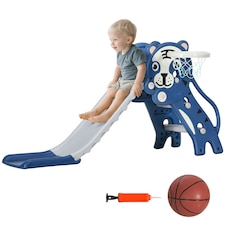 AIYAPLAY Kids Slide with Basketball Hoop, Basketball, for 18-36 Months, Blue