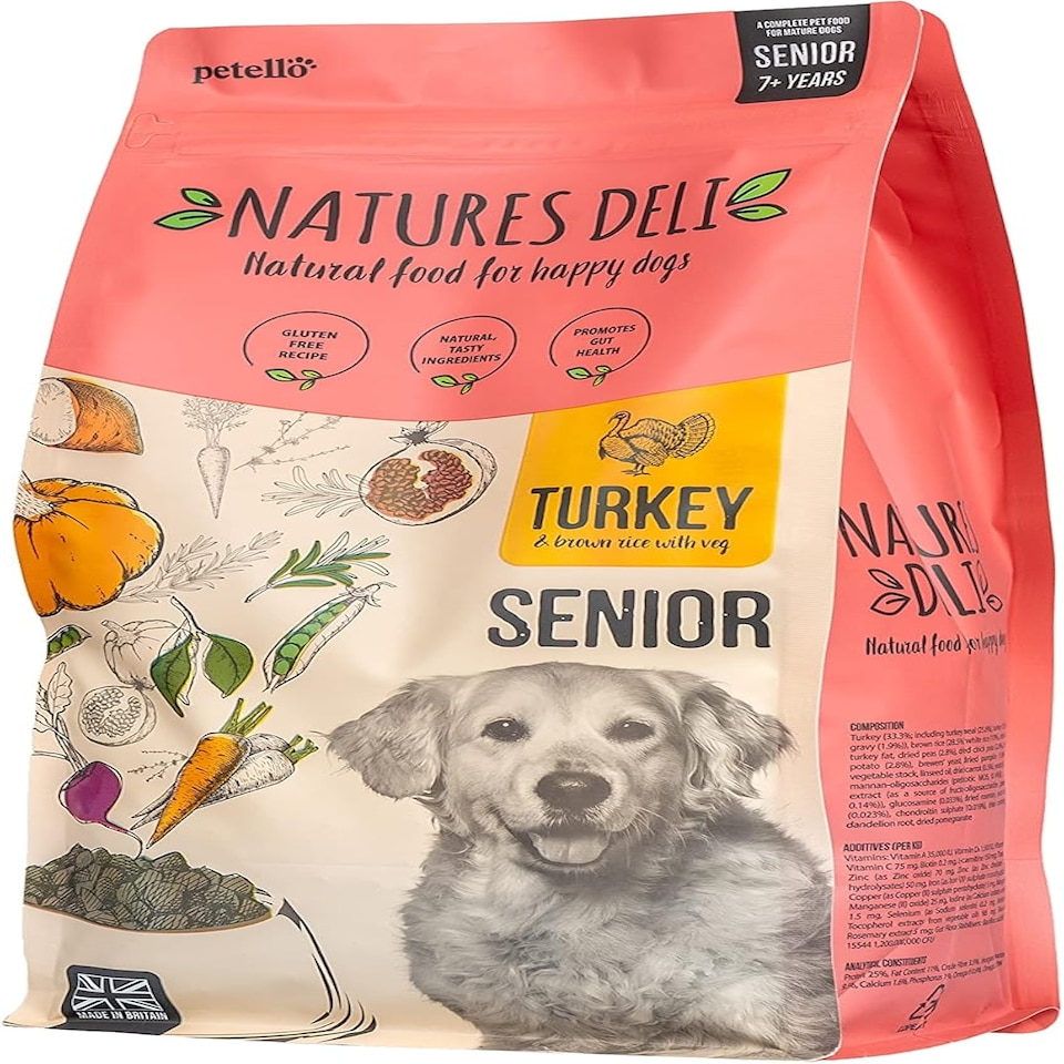 image 1 of Natures Deli Senior Dry Dog Food, Natural Complete Hypoallergenic Food for Dogs, Suitable for All Breeds Aged 7 Plus, Turkey and Rice - 2 kg