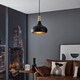 image 1 of EGLO Sabinar Metal/Wood Black & Brown Single Pendant, 28cm | White