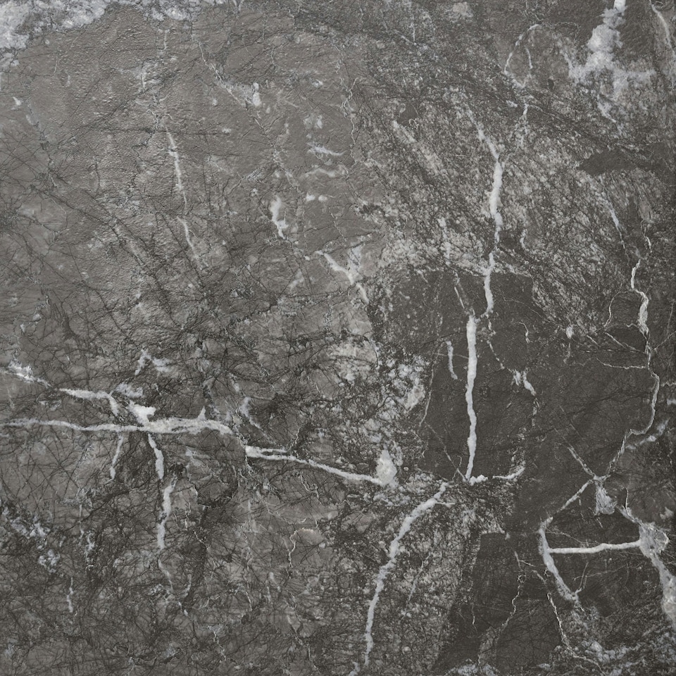 NOVECRAFTO Self Adhesive Vinyl Floor Tiles - 12x12 in (30.5x30.5cm) - Waterproof 1.5mm Thick Peel & Stick Flooring - Luxe Marble Effect for Kitchen Black | 1.8 sqm