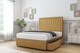 image 4 of Sloomy Somerset Mustard Plush Divan Bed Base 2 Drawers Same Side With 26 Inch Strutted Headboard | Gold | Mustard | Double | 1
