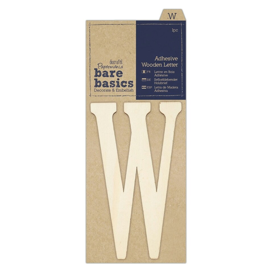 Adhesive Wooden Letter W (1pc)