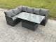 image 1 of Fimous Wicker PE Outdoor Rattan Garden Furniture Set Height Adjustable Rising Lifting Table Sofa Dining Set with Dark Grey Mixed