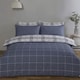image 3 of Harris Check Polyester Duvet Cover Set with Pillowcase | Blue | Single | 1