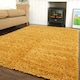 image 1 of KUKOON Ochre Yellow Deep Pile Shaggy Living Room Area Rug 240cm x 330cm