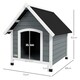 image 7 of PawHut Dog Kennel Outdoor Dog House w/ Removable Floor, for Medium Dogs
