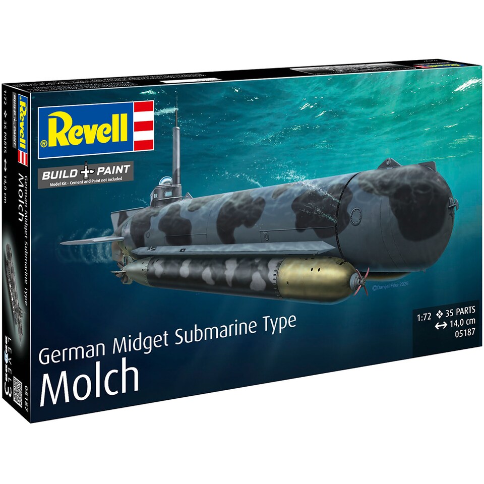 image 1 of Revell German Mini Submarine Type Molch Model Kit Scale 1-72