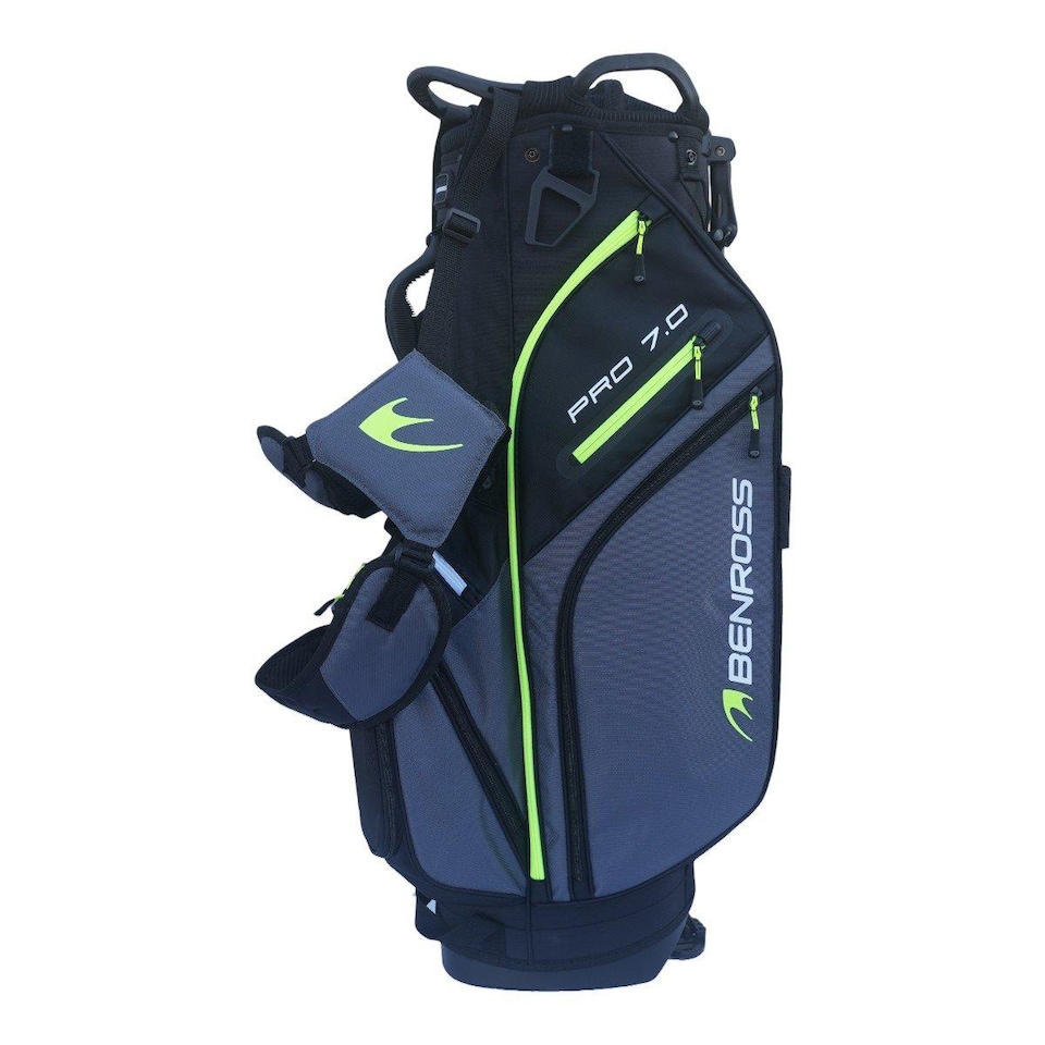 image 1 of Benross Pro 7.0 Golf Stand Bag - Black/Charcoal/Lime