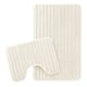 image 1 of Ribbed Bath Mat Set in Cream Beige | Cream | Cream