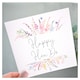 image 2 of Happy Hen Do  Greeting Card - Pretty Pastel Floral Wildflower Design Bachelorette
