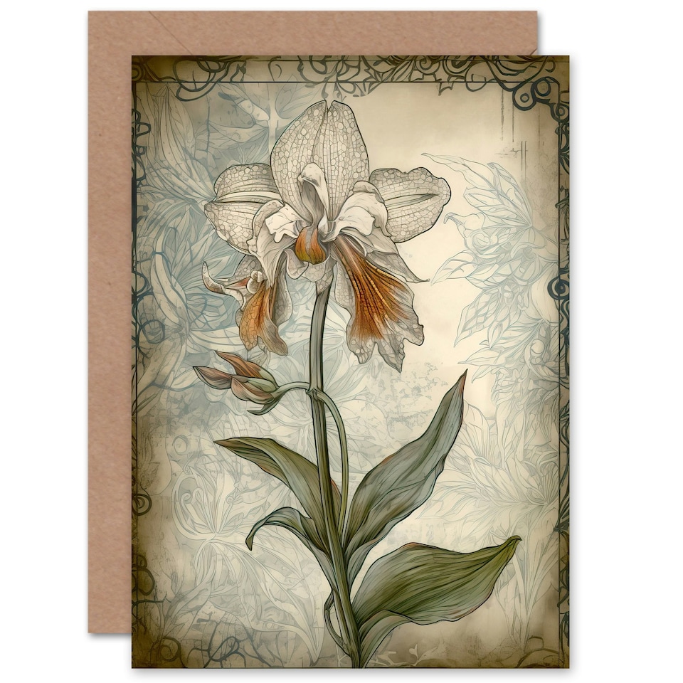 image 1 of Mothers Day Card Single Orchid Nouveau Pastel Mum Card