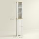 image 7 of kleankin Slim Bathroom Storage Unit with Open Compartment, White White