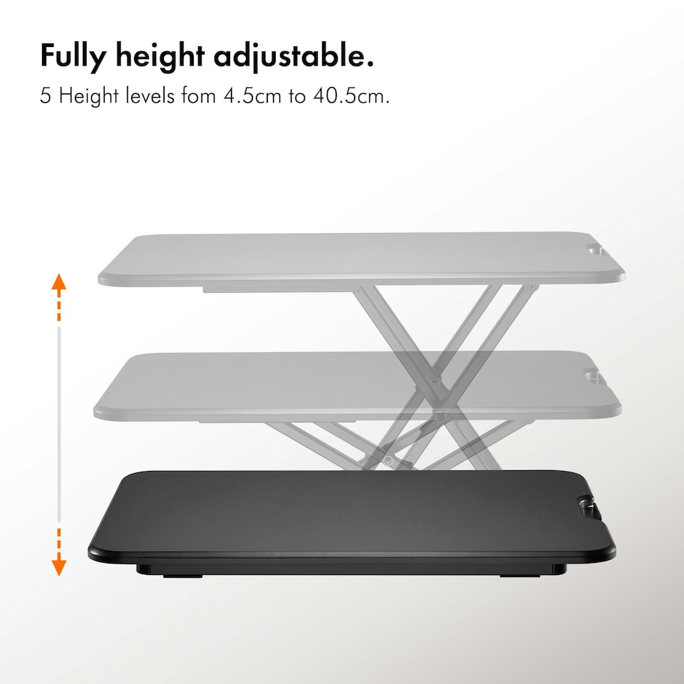 image 1 of Vonhaus Black Standing Desk Converter for Home Office