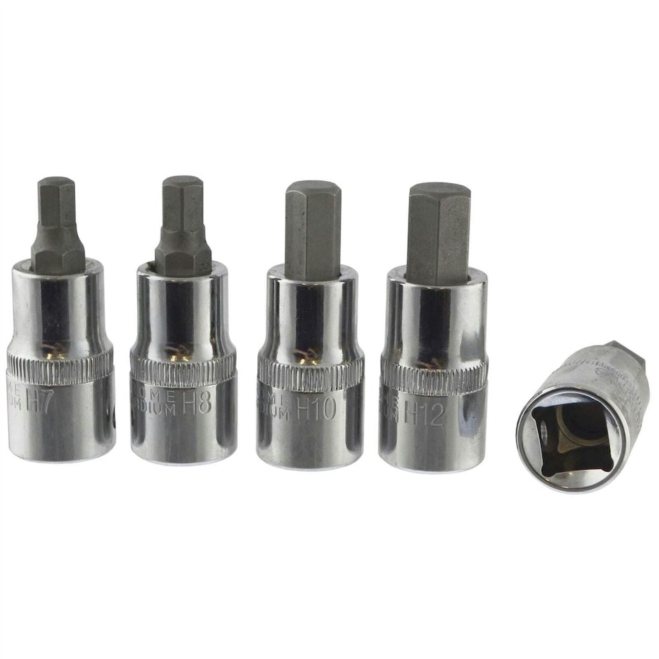 image 1 of 1/2" Drive Metric Hex Allen Male Torx Spline Triple Square Bit Sockets 15pc