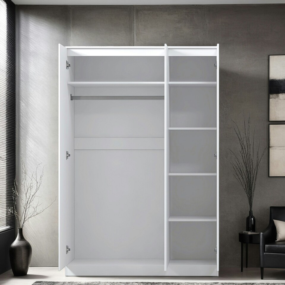 image 1 of FWStyle Stora 3 Door Wardrobe - White Gloss Front White