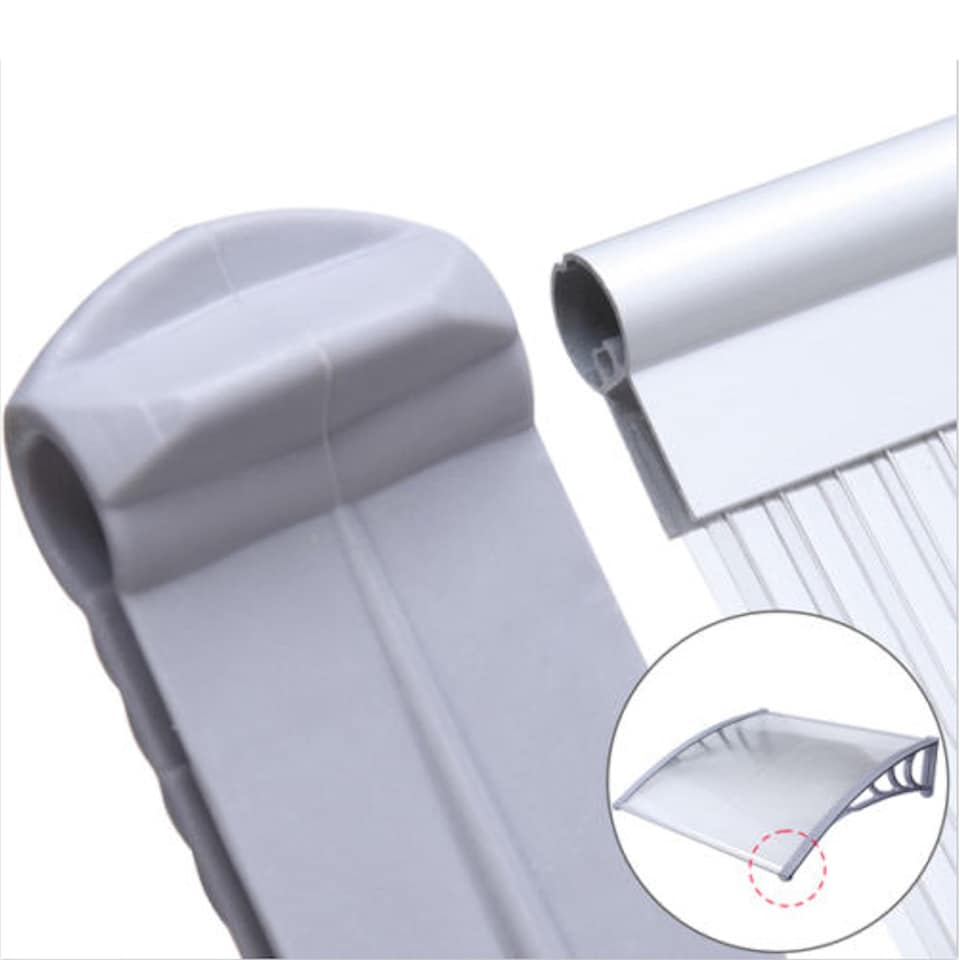 image 1 of Outdoor Front Door Canopy Porch Awning Patio Rain Shelter Cover 120x80cm | Clear | 1