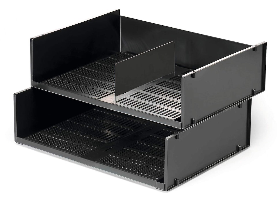 image 1 of Durable OPTIMO Plastic Stackable Letter Tray File | A3 & A4 Grey | Grey