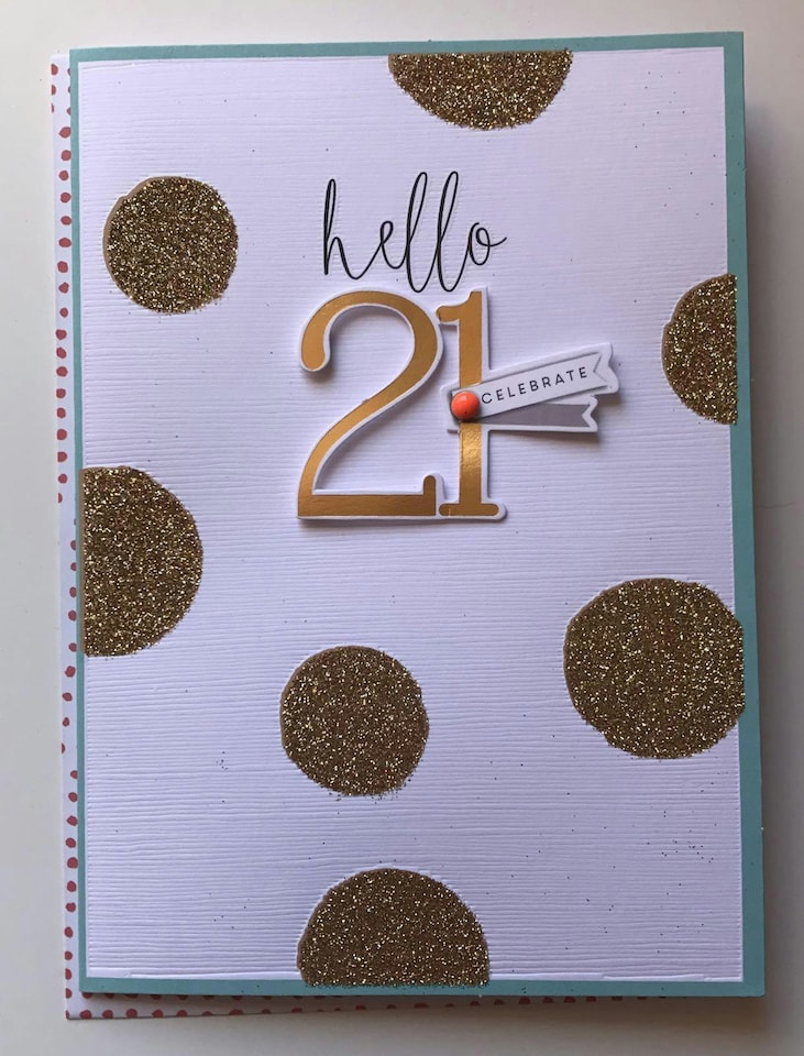 image 1 of Hello 21 Birthday Greeting Card