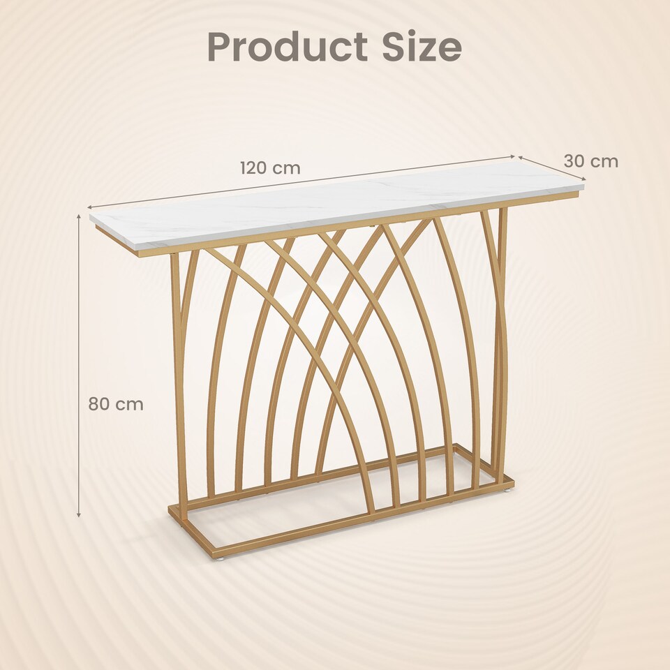image 1 of COSTWAY 120cm Console Table Modern Entryway Table White