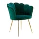 image 6 of Boucle Fabric Scallop Shell Chair Wing Back Armchair Sofa | Green
