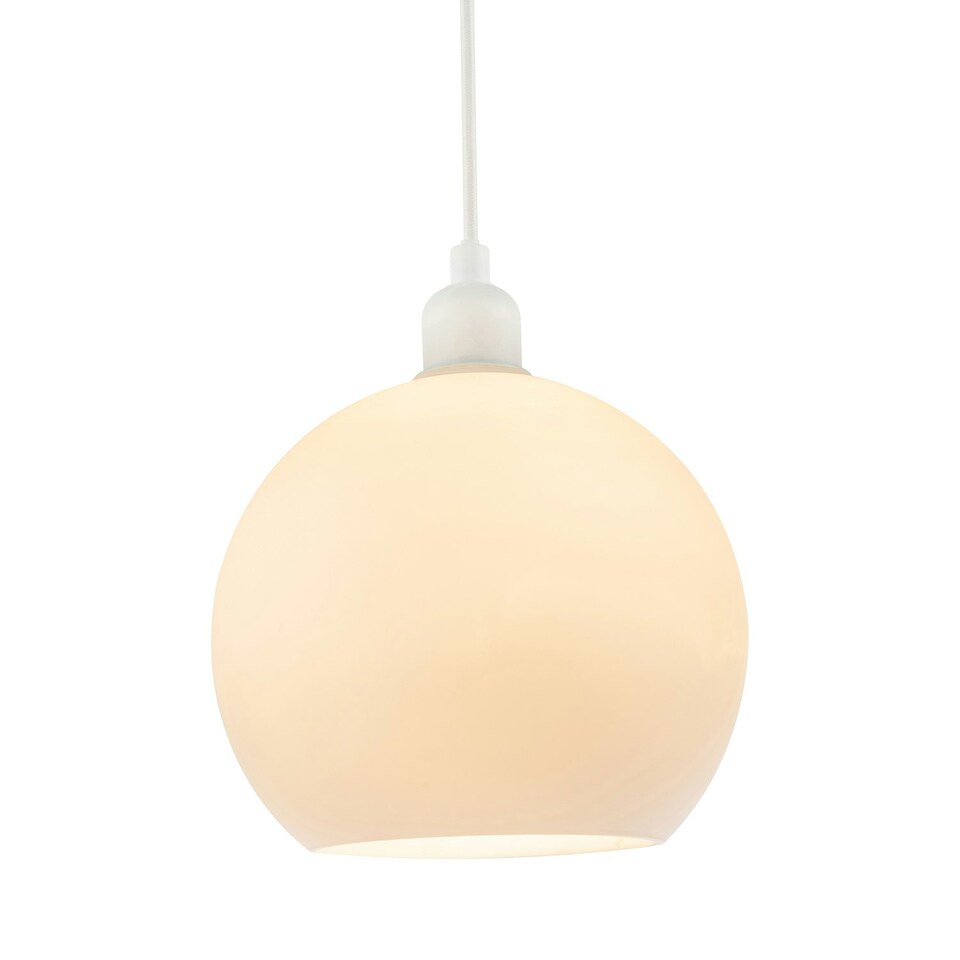 image 1 of Simple and Classic Opal White 20cm Glass Ball Pendant Lighting Shade White