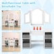 image 9 of COSTWAY Kids Vanity Desk & Chair 2 in 1 Makeup Pretend White