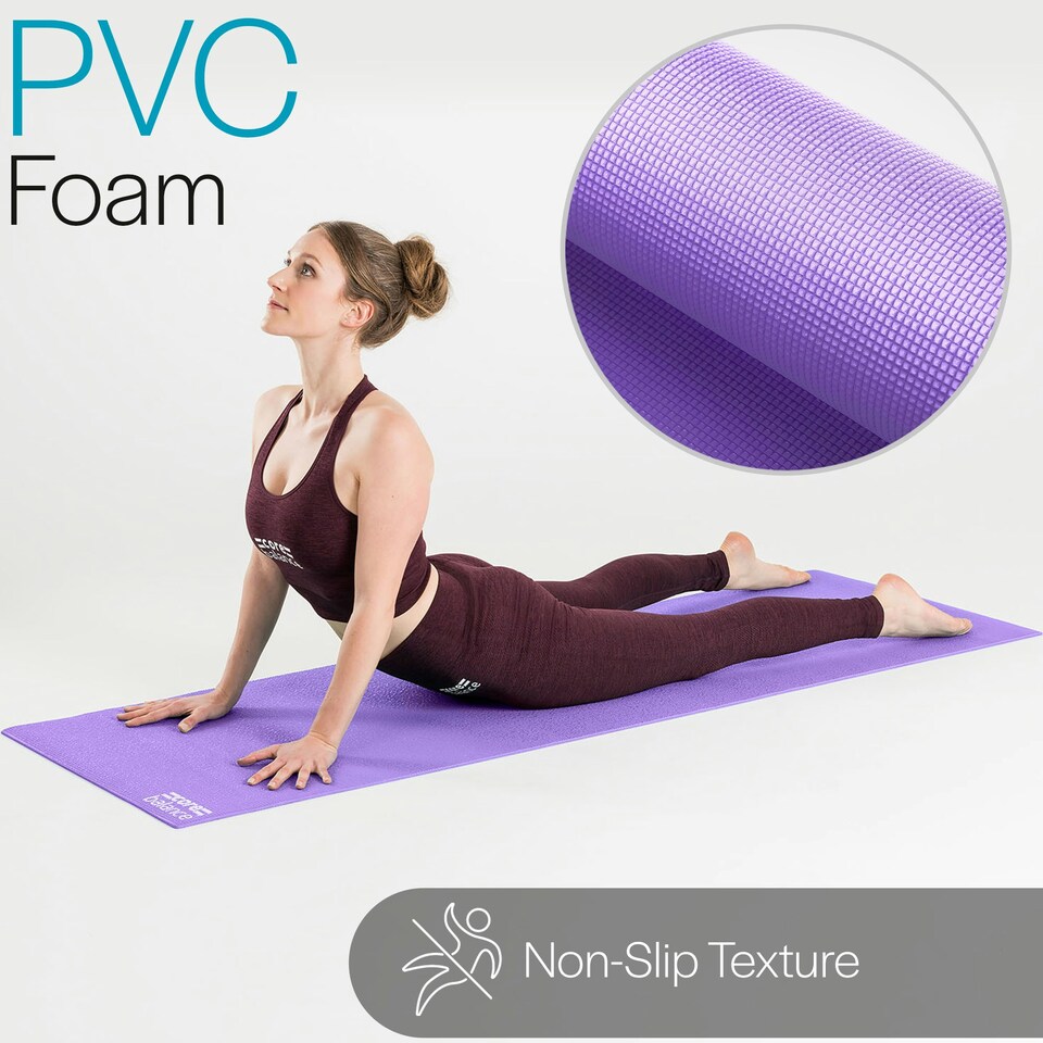 image 1 of Non Slip Yoga Mat (6mm Thick) - Purple
