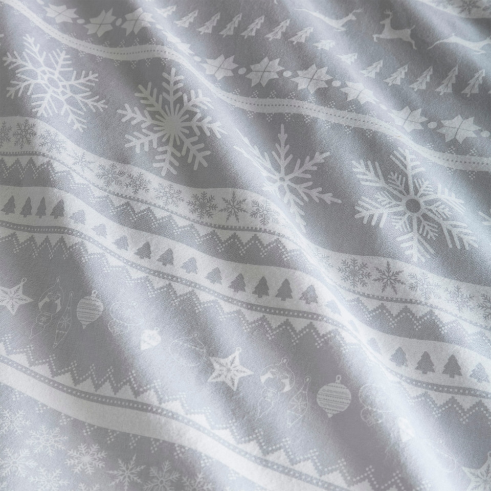 image 1 of Nordic Stripe Duvet Cover Set Brushed Cotton Grey Grey King Grey | King