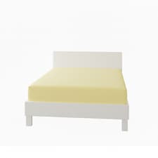 Polycotton Fitted Sheet Extra Deep 40cm Skirt Easy Care | Yellow | Lemon | Small Double