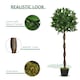 image 4 of Outsunny Set Of 2 120cm Artificial Bay Laurel Topiary Trees w/ Pot Fake