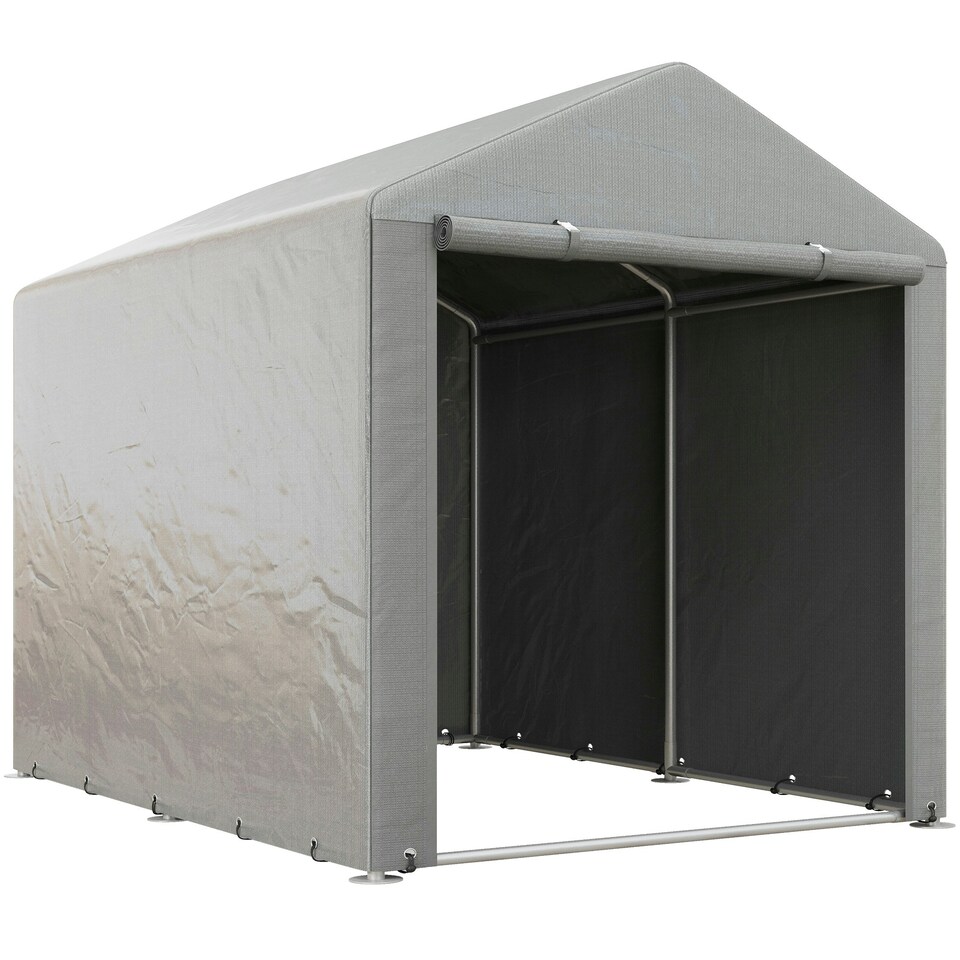 image 1 of Outsunny 1.6 x 2.2m Garden Storage Shed Portable Shed Tent, Light Grey Grey | Light Grey