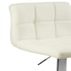 image 5 of Interiors By Premier Sleek White Quilted Chrome Base Bar Stool, Comfortable Bar Chair, Adjustable Height Modern Bar Stool