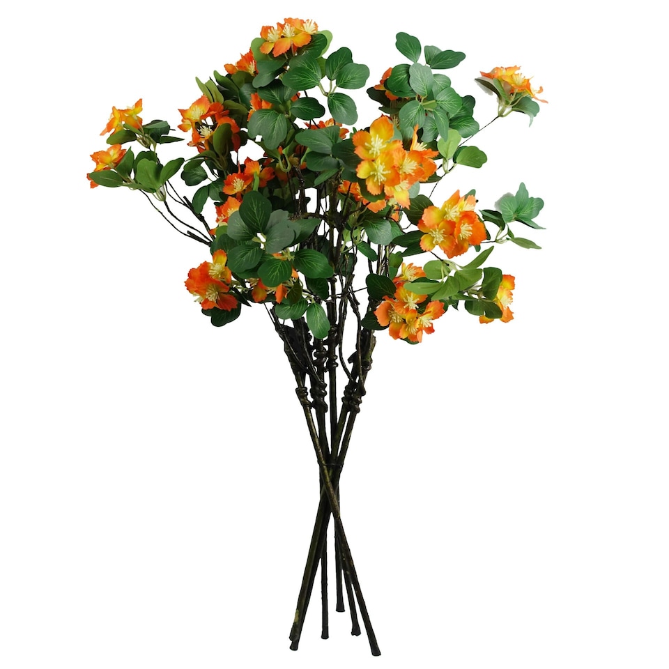 image 1 of 60cm Flower Foliage Spray - Orange