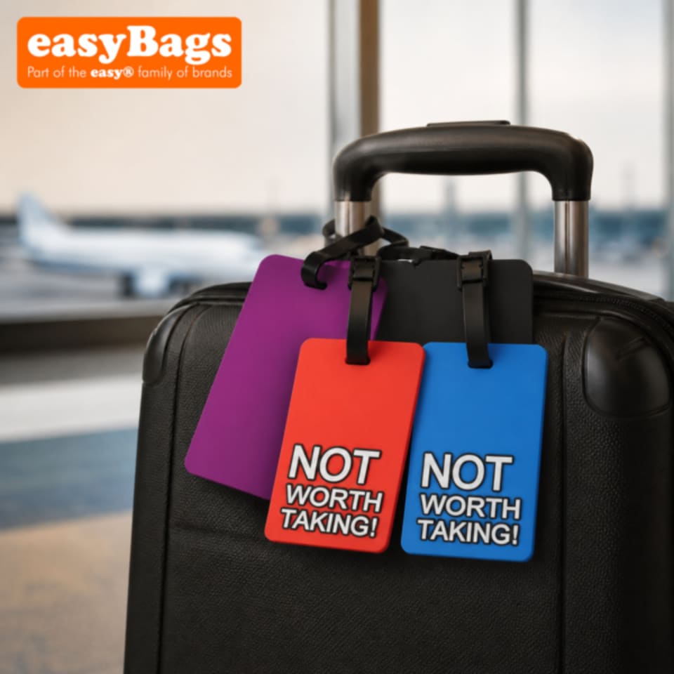 image 1 of Novelty Funny Luggage Tags NOT WORTH TAKING - Black