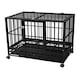 image 2 of Gr8 Home Metal Kennel Cage with Wheels and Crate Tray for Pet Dog Medium Black 92x62x75cm