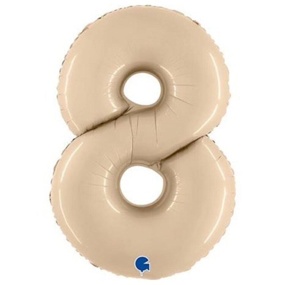 Satin Cream Number 8 Helium Foil Giant Balloon 102cm / 40 in