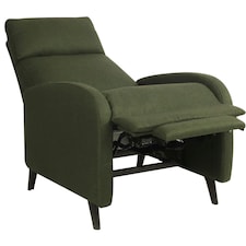 Fabric Recliner Chair Upholstered in Green Linen