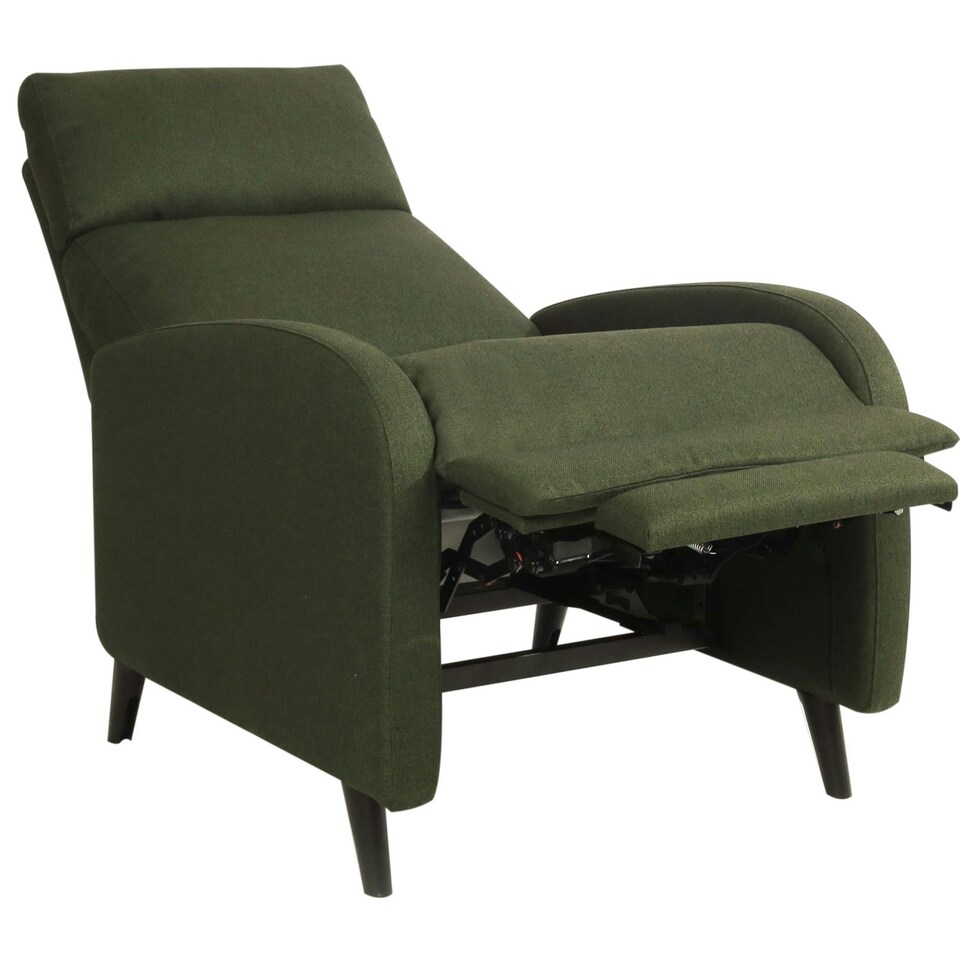 image 1 of Fabric Recliner Chair Upholstered in Green Linen
