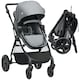 image 1 of HOMCOM 2 in 1 Pushchair Stroller w/ Reversible Seat Single Hand Foldable Grey