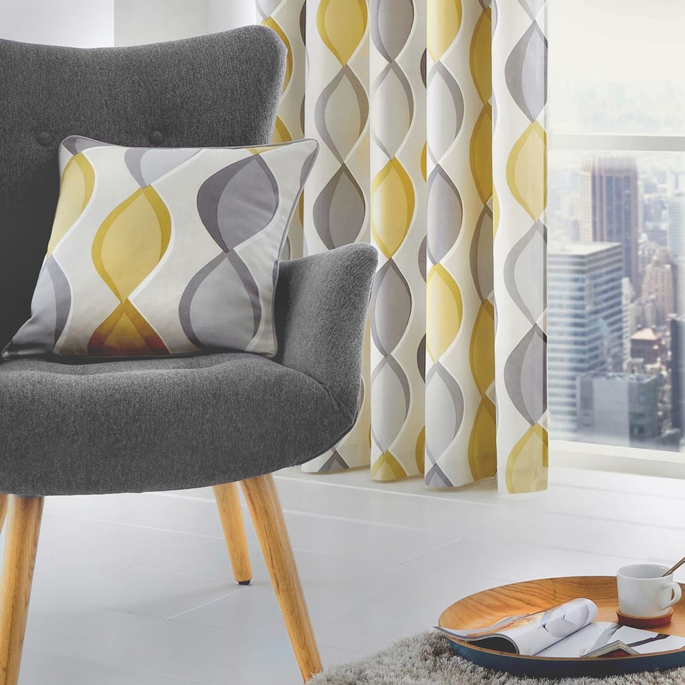 image 1 of Fusion Lennox Cushion Cover Grey/Ochre