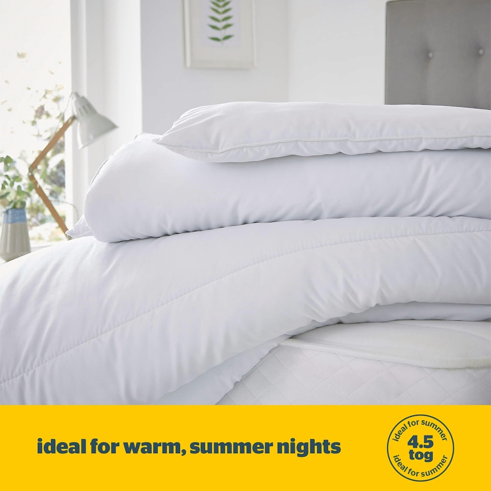 image 1 of Silentnight Cooler Summer 4.5 Tog Duvet, Hypoallergenic, Made in the UK, King
