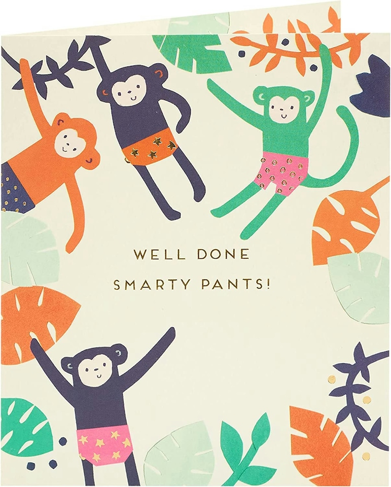 image 1 of Well Done Smarty Pants! Monkey Congratulations Card