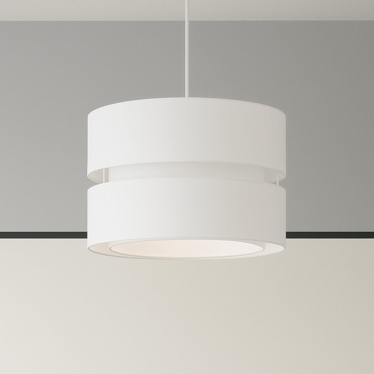 CGC Lighting Gayle Cream Two-Tier Fabric Shade Cream Cream Medium