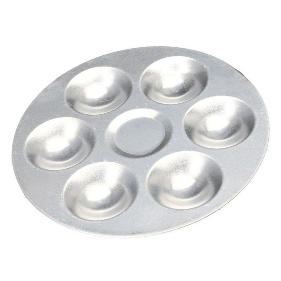 image 1 of 13.5cm Aluminium Painting 6 Well Round Paint Palette