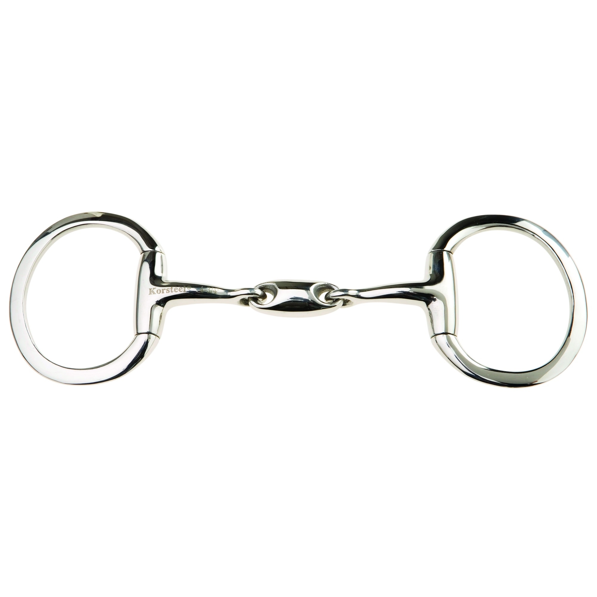 Korsteel Stainless Steel Oval Link Eggbutt Snaffle Bit Silver Silver 5.5in 1