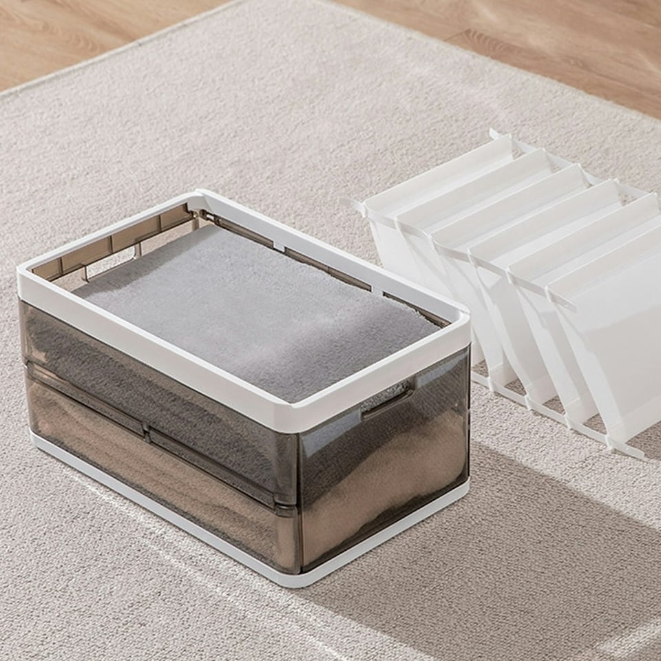 image 1 of Living and Home Clothes Storage Box with Dividers - 40*25*20cm Black