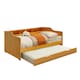 image 3 of 3ft Wooden Bed with Trundle With Shelving In Caramel