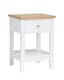 image 4 of Leines 1 Drawer Bedside Table in White & Oak | White | Length 45cm x Depth 37cm x Height 63.5cm