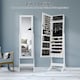 image 7 of COSTWAY Freestanding Jewelry Cabinet Lockable Armoire w/Mirror White
