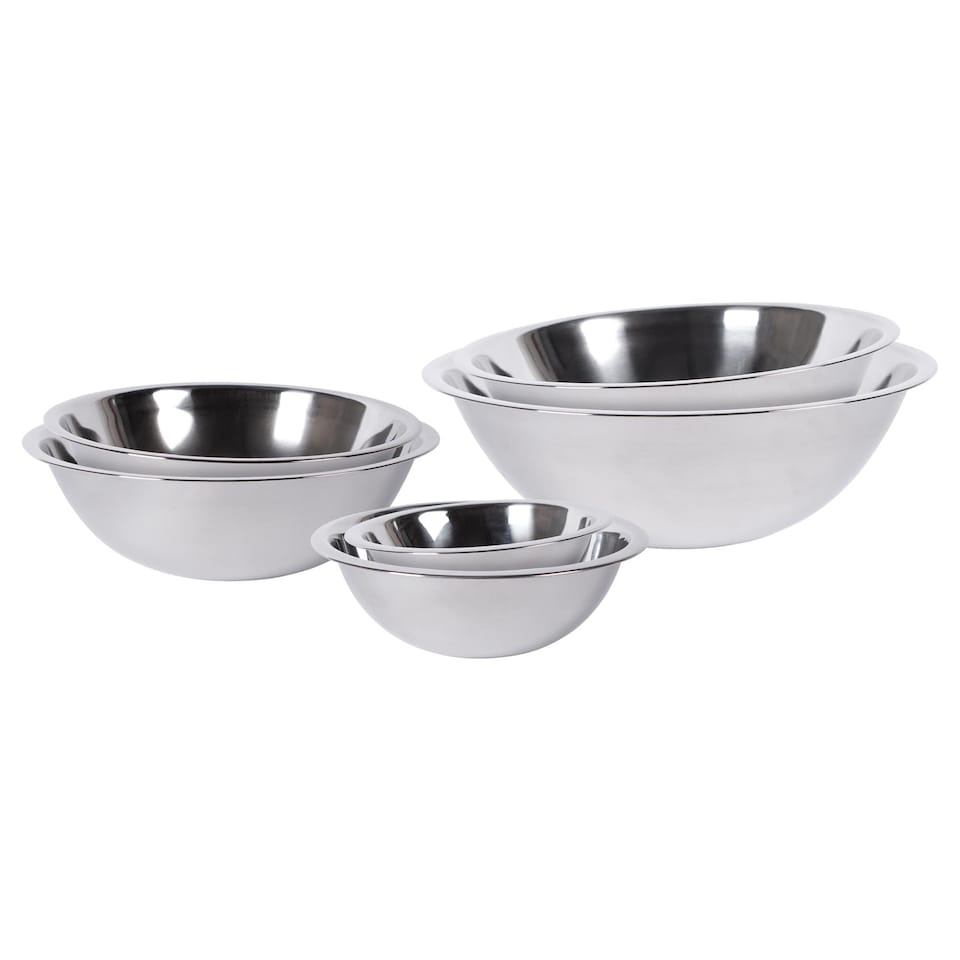 image 1 of Argon Tableware 6pc Stainless Steel Mixing Bowl Set